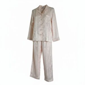 NWOT Lai Design Womens Pink Pajamas Set Size Large Cotton Blend